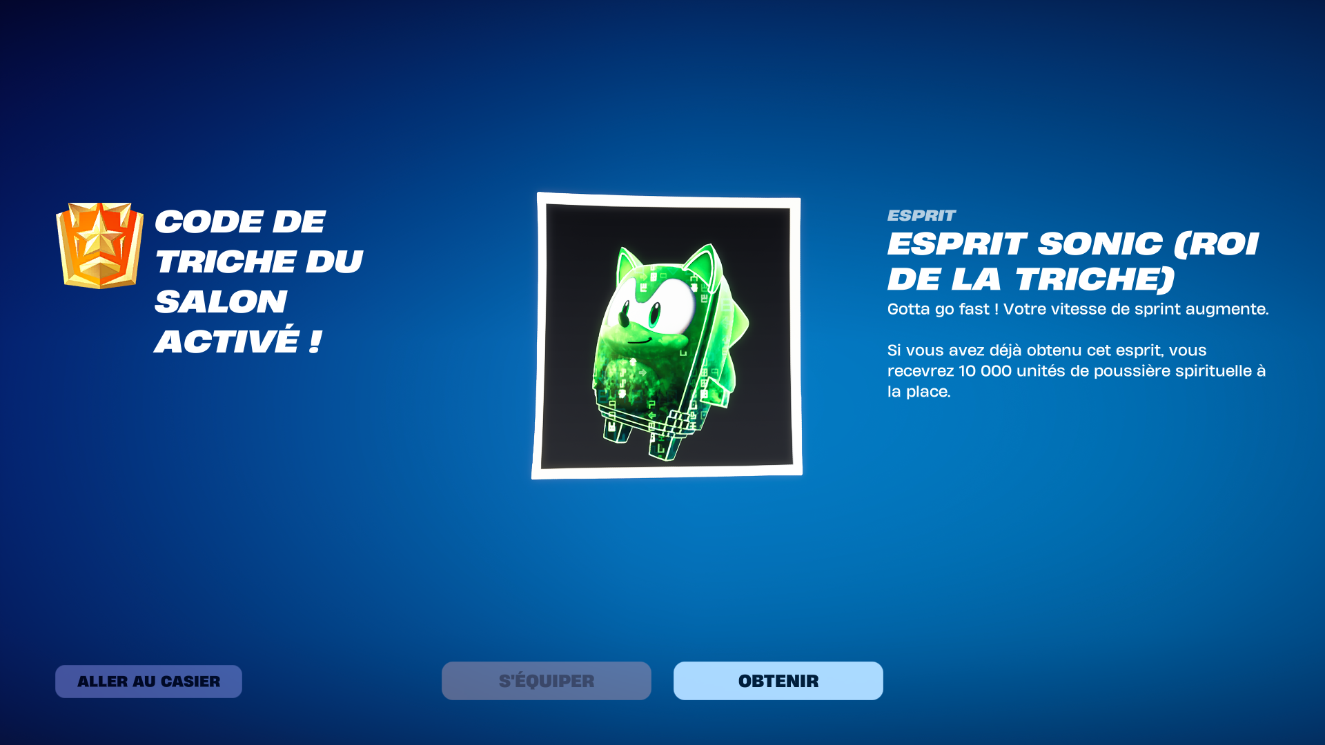 Esprit Sonic — code GOTTAGOFAST