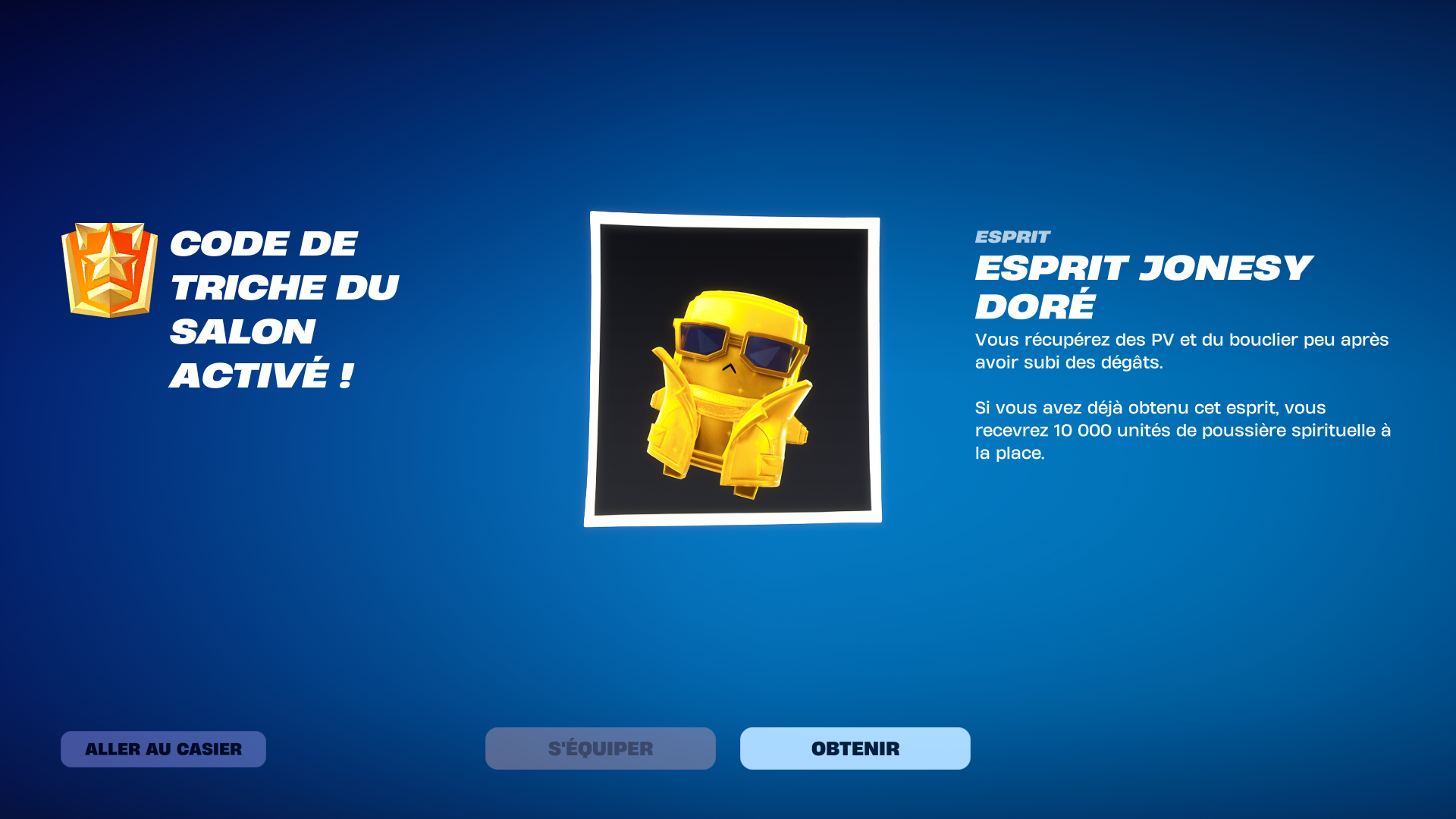 Esprit Jonesy doré — code JONESYISGOLDEN